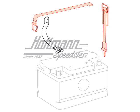 Nastro di tenuta di batteria, 911, acciaio inossidabile, nero                                       