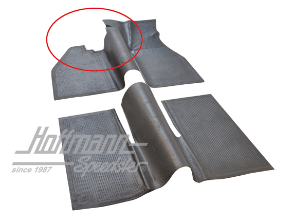 Rivestimento gomma, piastra di fondo, 8.67-7.72, nero | 113 898 703 K | 020-0026