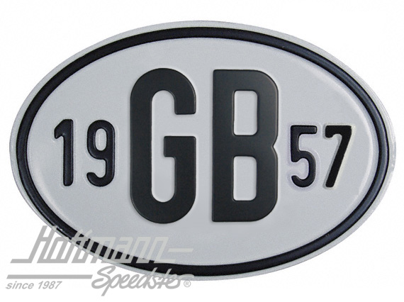 Targa sigla internazionale "GB" (Gran Bretagna), "1957", alluminio |  | 020-2404-57