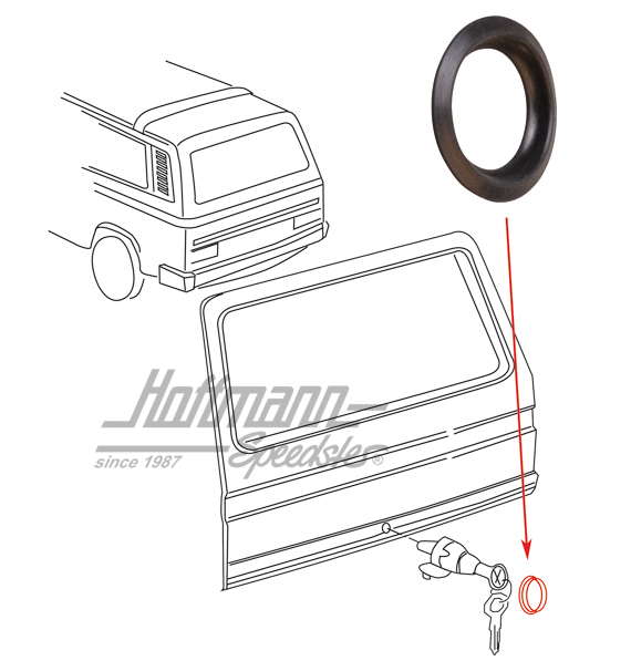 Guarnizione, serratura portellone posteriore, 12.83-7.92 | 251 829 233 | 350-6050