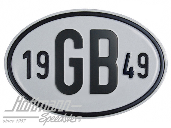 Targa sigla internazionale "GB" (Gran Bretagna), "1949", alluminio |  | 020-2404-49