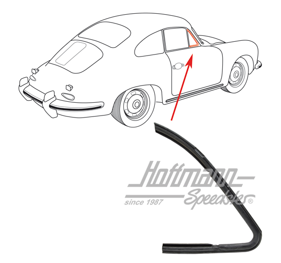 Guarnizione, deflettore, 356 Coupé, destra                                                          