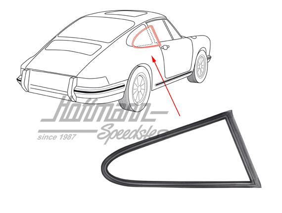Guarnizione, vetro laterale, 89-94, destra                                                          