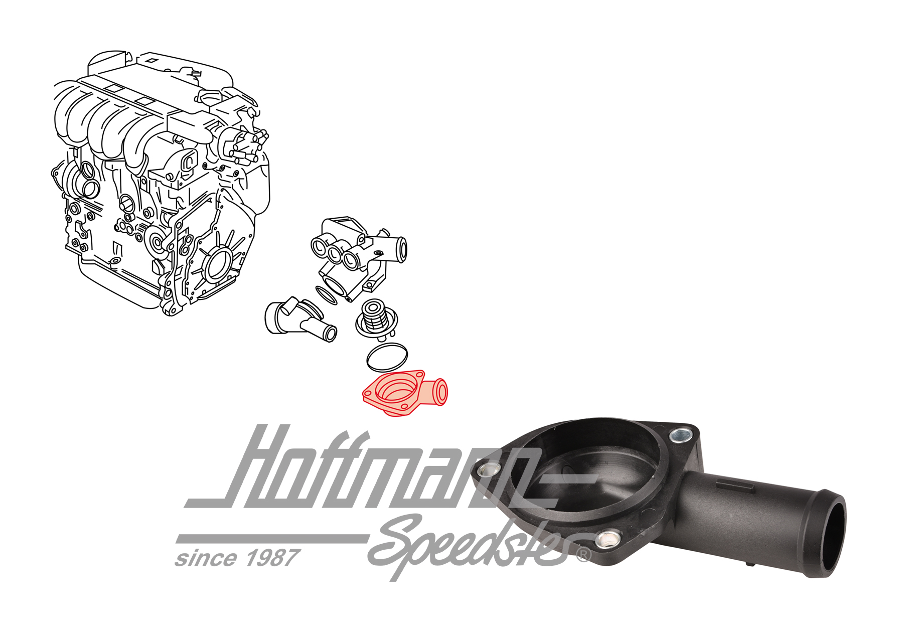 Bocchettone di tubo, Furgone T4 VR6/Golf 3 VR6 | 021 121 121 A | 401-1980-33