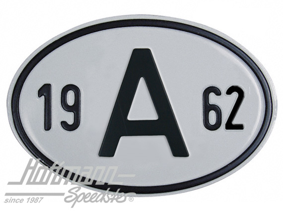Targa sigla internazionale "A" (Austria), "1962", alluminio |  | 020-2398-62