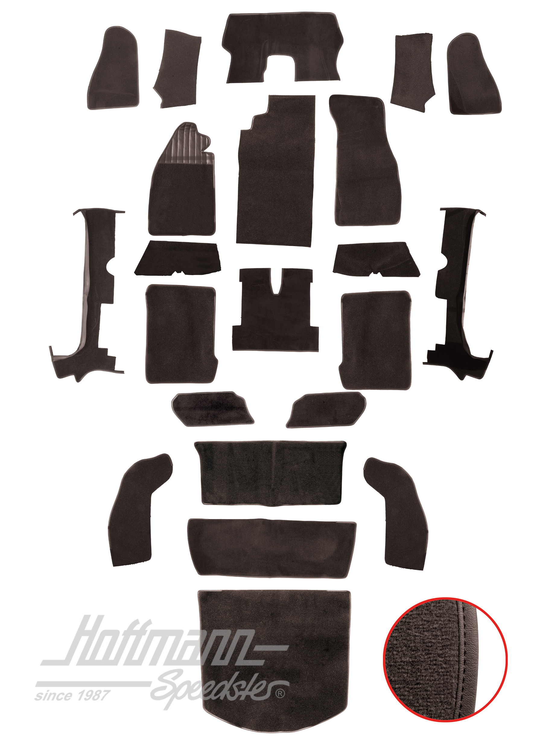 Set tappeti, Maggiolino Cabriolet, 1303, antracite |  | 026-6122