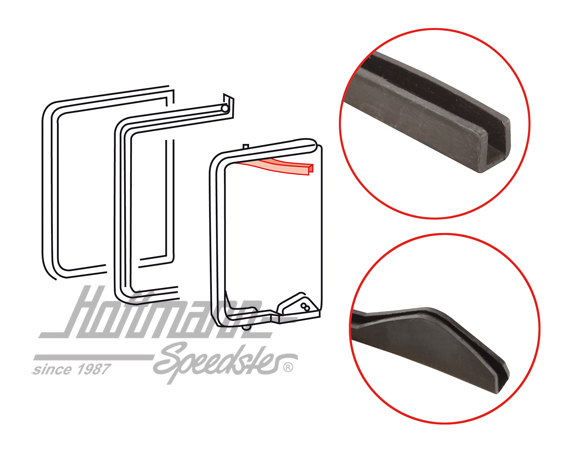 Guarnizione, vetro laterale piccolo / telaio | 221 845 295 A Passform | 090-6166