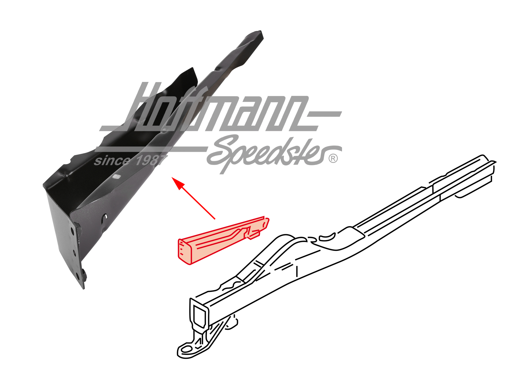 Traversa, anteriore, Furgone T4, 9.90-6.03, sinistra | 701 803 705 B | 408-8900-01