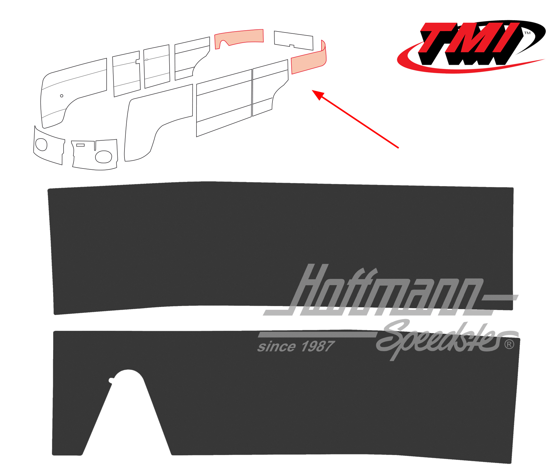 Pannello laterali, posteriore, 62-67, nero | 10-2142-11 | 098-0584-01