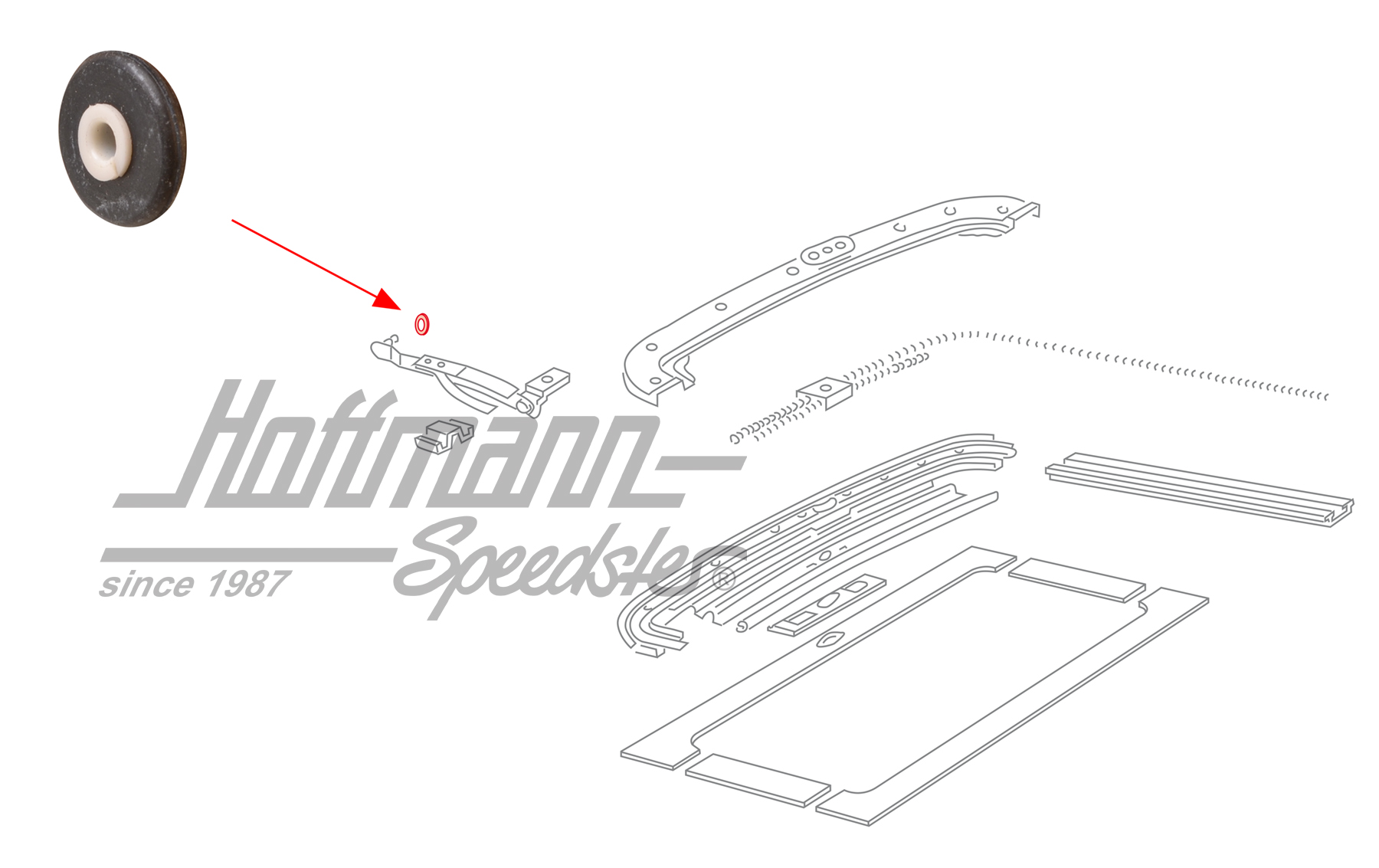 Rondella ammortizzatore, tetto apribile, anteriore | 133 877 661 | 020-5498-50