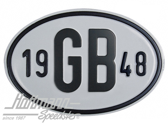 Targa sigla internazionale "GB" (Gran Bretagna), "1948", alluminio |  | 020-2404-48