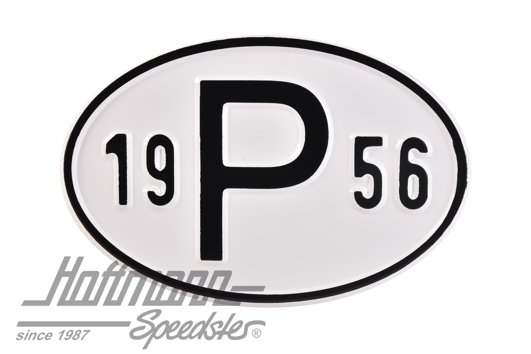 Targa sigla internazionale "P" (Portogallo), "1956", alluminio |  | 020-2405-56