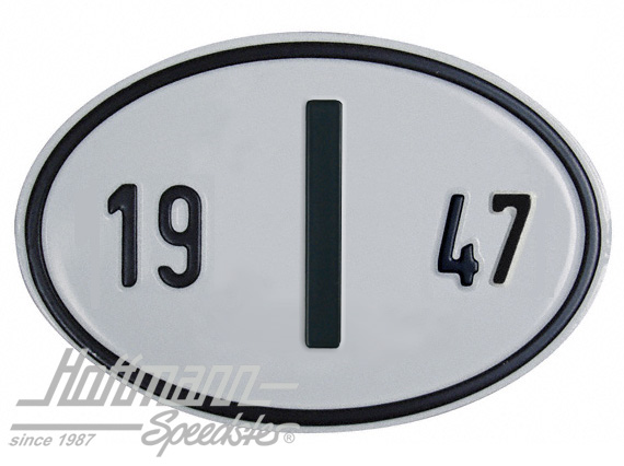 Targa sigla internazionale "I" (ITALIA), "1947", alluminio |  | 020-2402-47