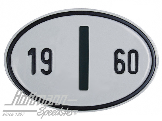 Targa sigla internazionale "I" (ITALIA), "1960", alluminio |  | 020-2402-60