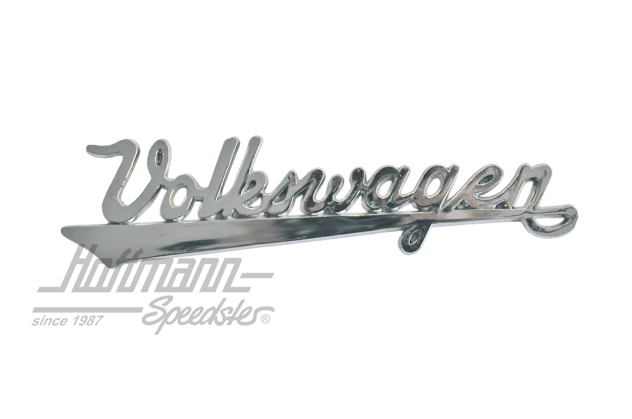 Logo "Volkswagen", plastica / cromato, 17 x 5 cm | 111 853 911 A | 020-6078-10