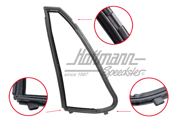 Guarnizione deflettore, Targa, 65-76, destra | 911 542 136 40 | 515-0948-02