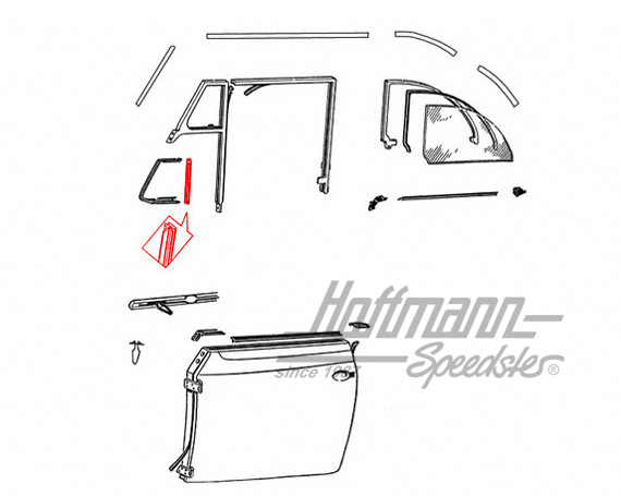 Guarnizione deflettore, verticale, -7.64 | 151 837 629 | 020-5064