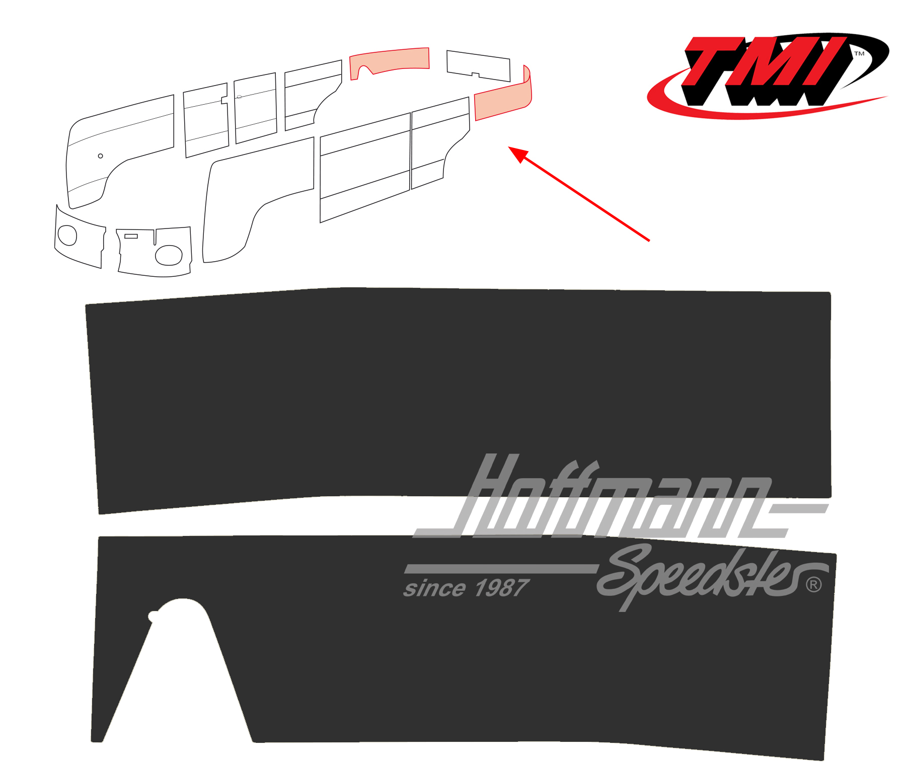 Panneli laterali, posteriore, 55-62, nero | 10-2141-11 | 098-0582-01