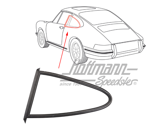 Guarnizione, vetro laterale, 78-89, sinistra | 911 543 035 01 | 515-0975-11