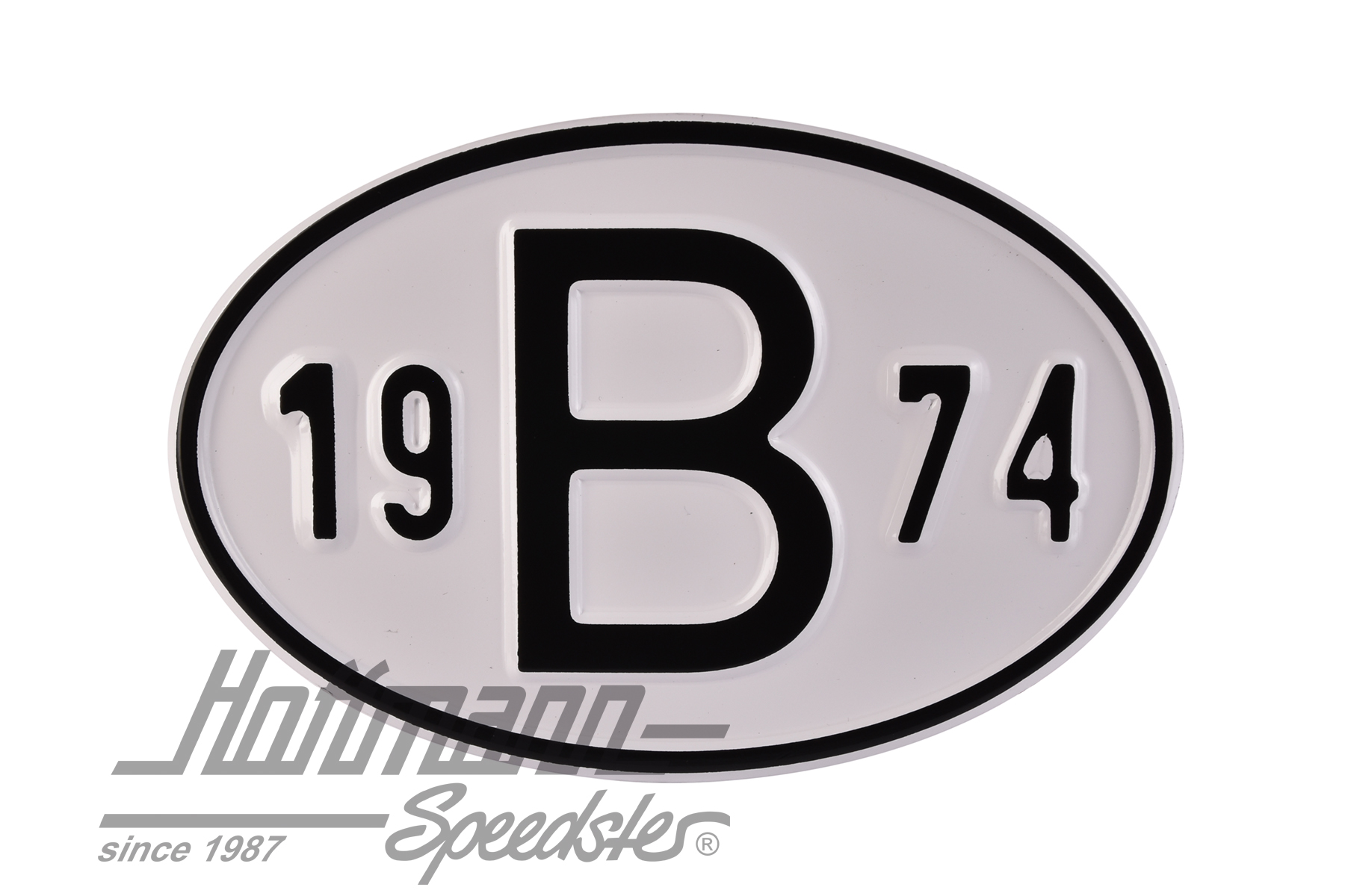 Targa sigla internazionale "B" (Belgio), "1974", alluminio |  | 020-2397-74