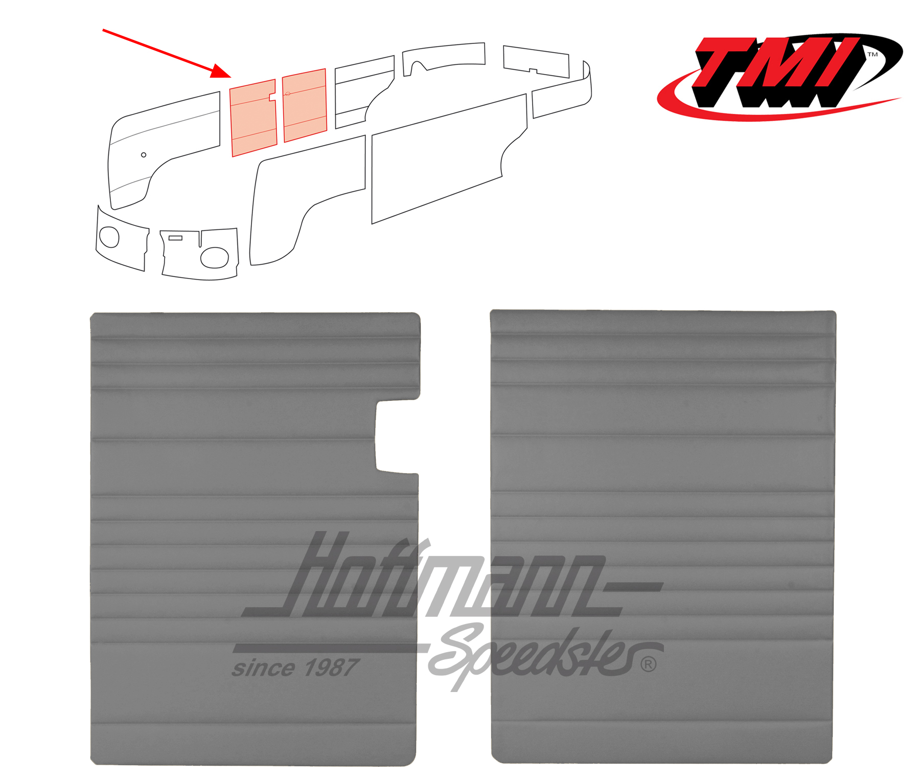 Pannelli porte ribaltabili, 55-67, grigio | 10-2113-16 | 098-0570-03