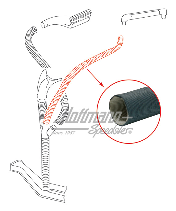 Tubo flessibile riscaldamento, cartone,  ø 24.5 mm | 211 255 359 | 020-0915-03