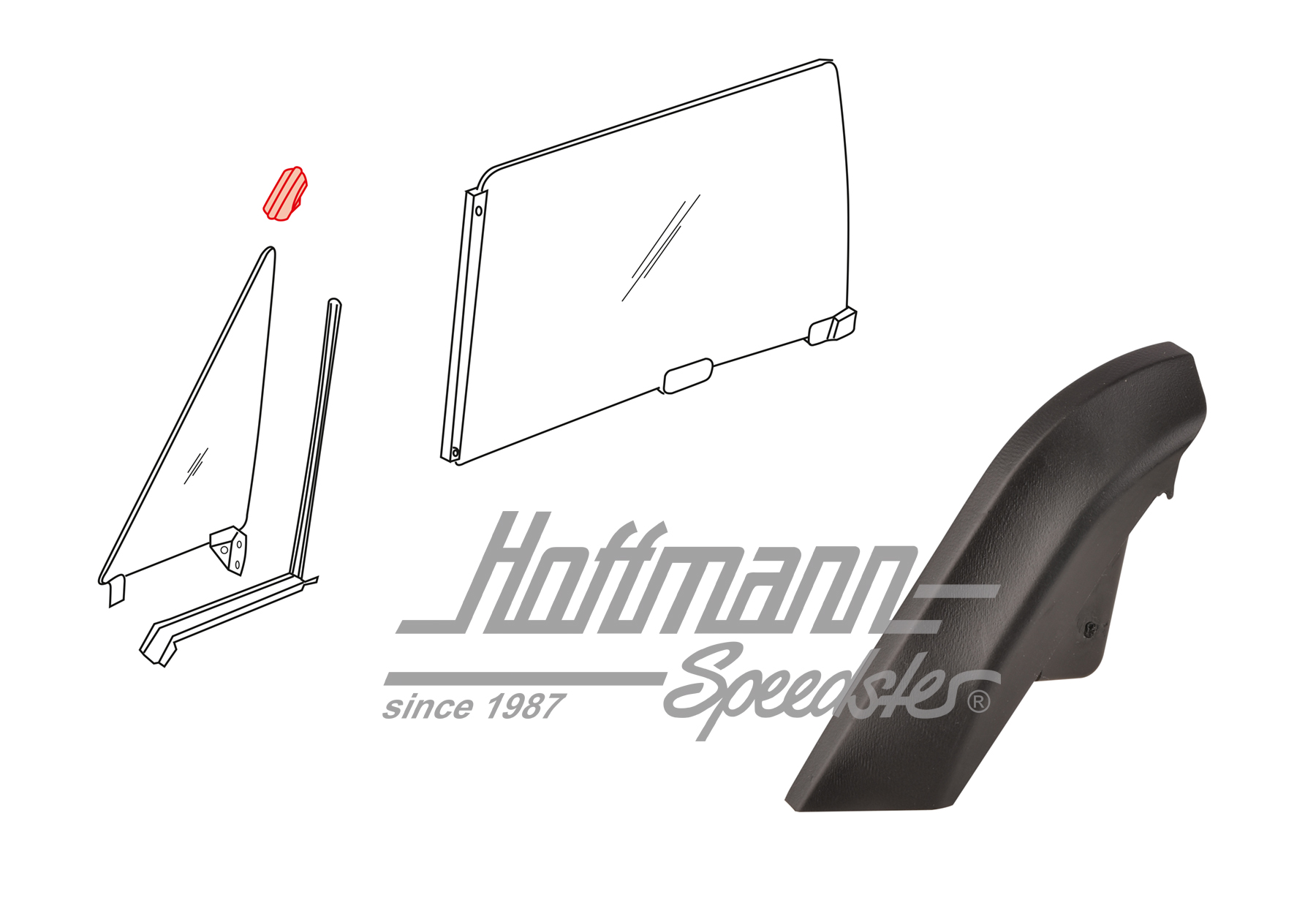 Cappuccio di protezione, finestra triangolare, 914, 8.69-7.76 | 914 542 017 10 | 600-8423-10