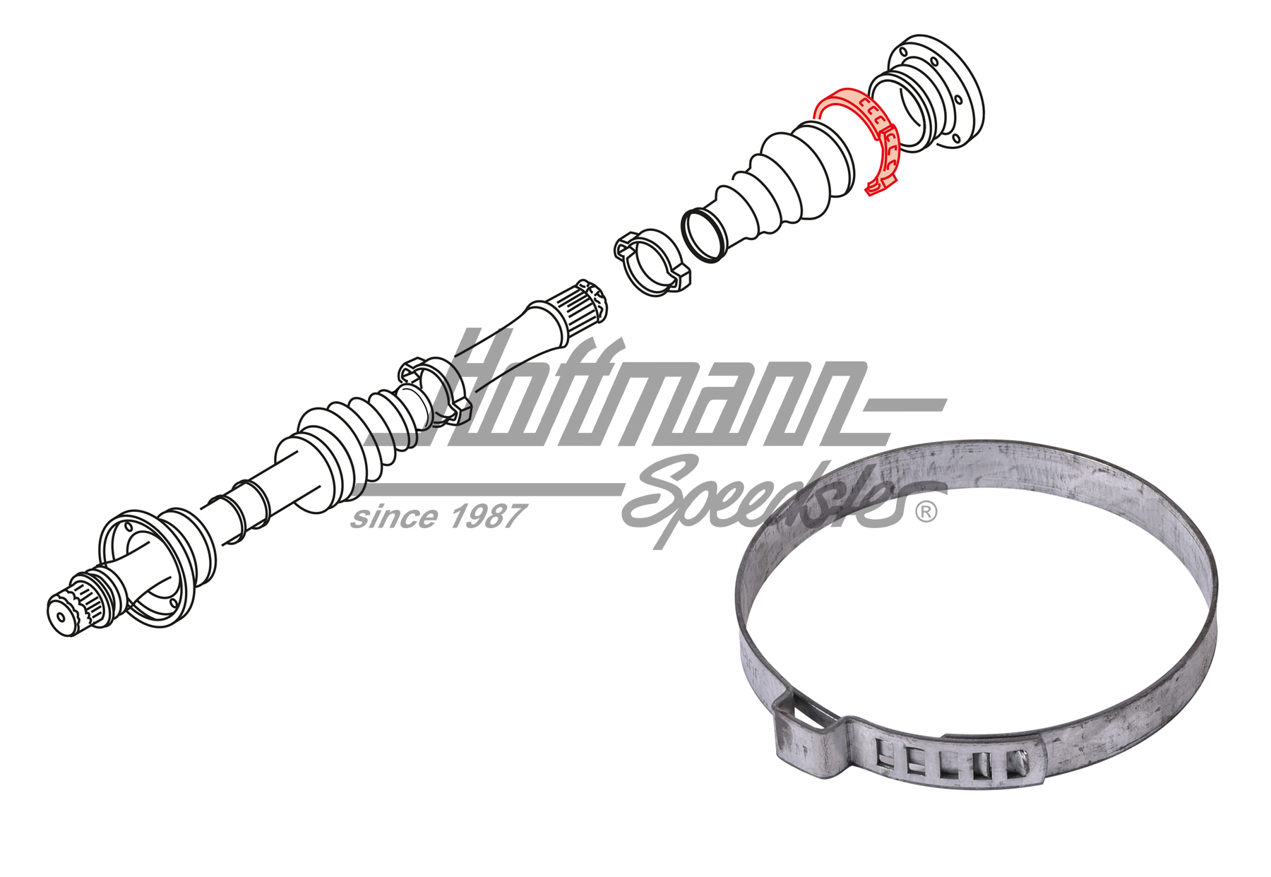 Fascetta, manicotto assale, 64.5mm | 211 501 157 | 010-2588-35