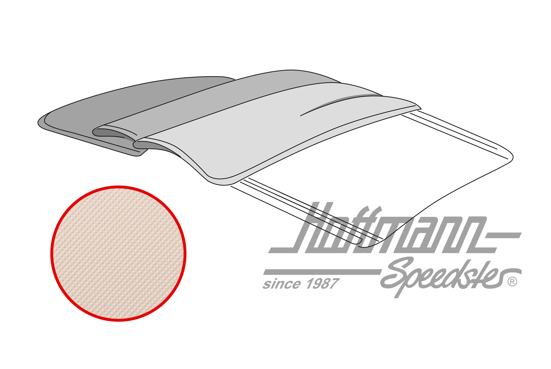 Fodera tetto pieghevole, Furgone T1, vinile, bianco | 22-2115-41 | 098-1260-15