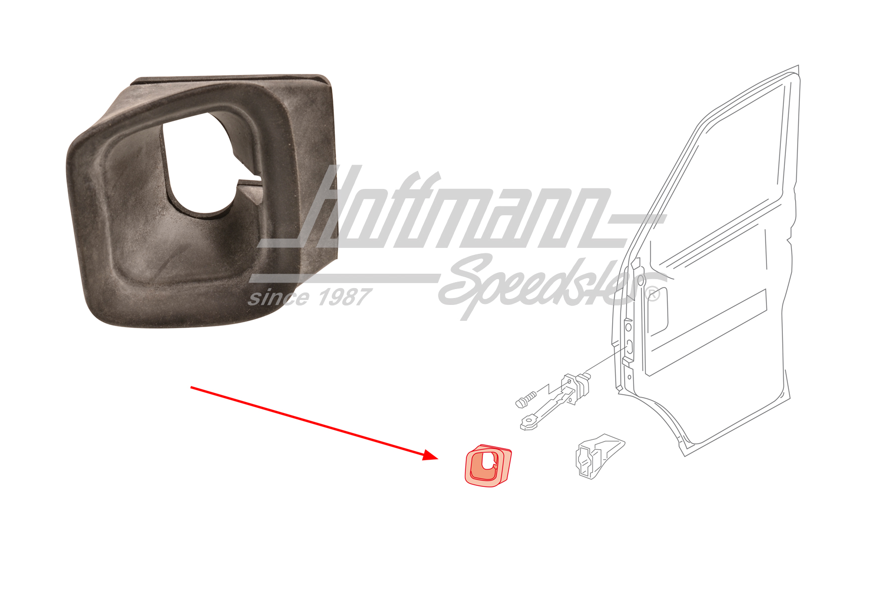 Guarnizione, limitatore della porta, anteriore, 
sinistra/destra | 701 837 341 | 408-3100