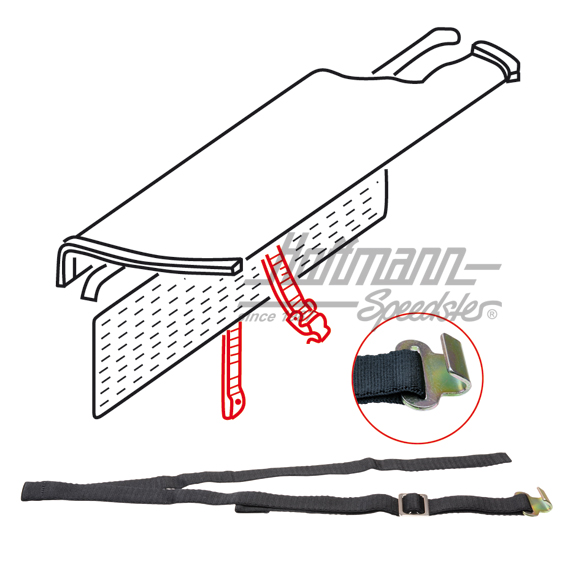 Cinghia di fissaggio, panca posteriore, 8.65- | 113 885 741 D | 055-5003-20