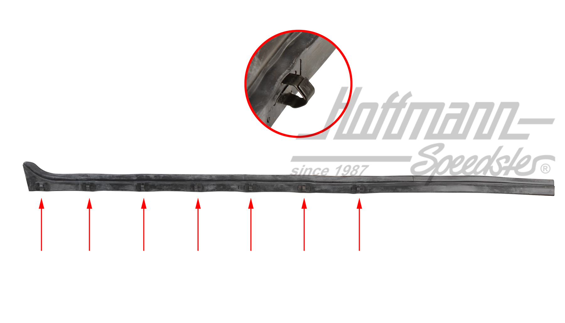 Guarnizione canale di tenuta portiera, interna, 52-68, lunga, sinistra | 111 837 475 AA | 020-5243-10