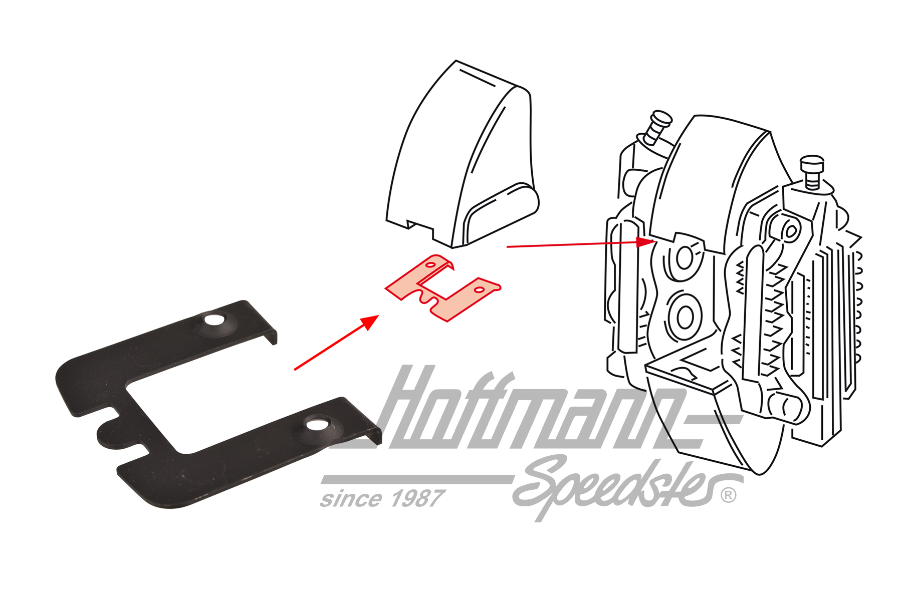 Lamiera a molla, pinza freno, asse anteriore, superiore, 78-89 | 930 351 541 03 | 522-1244