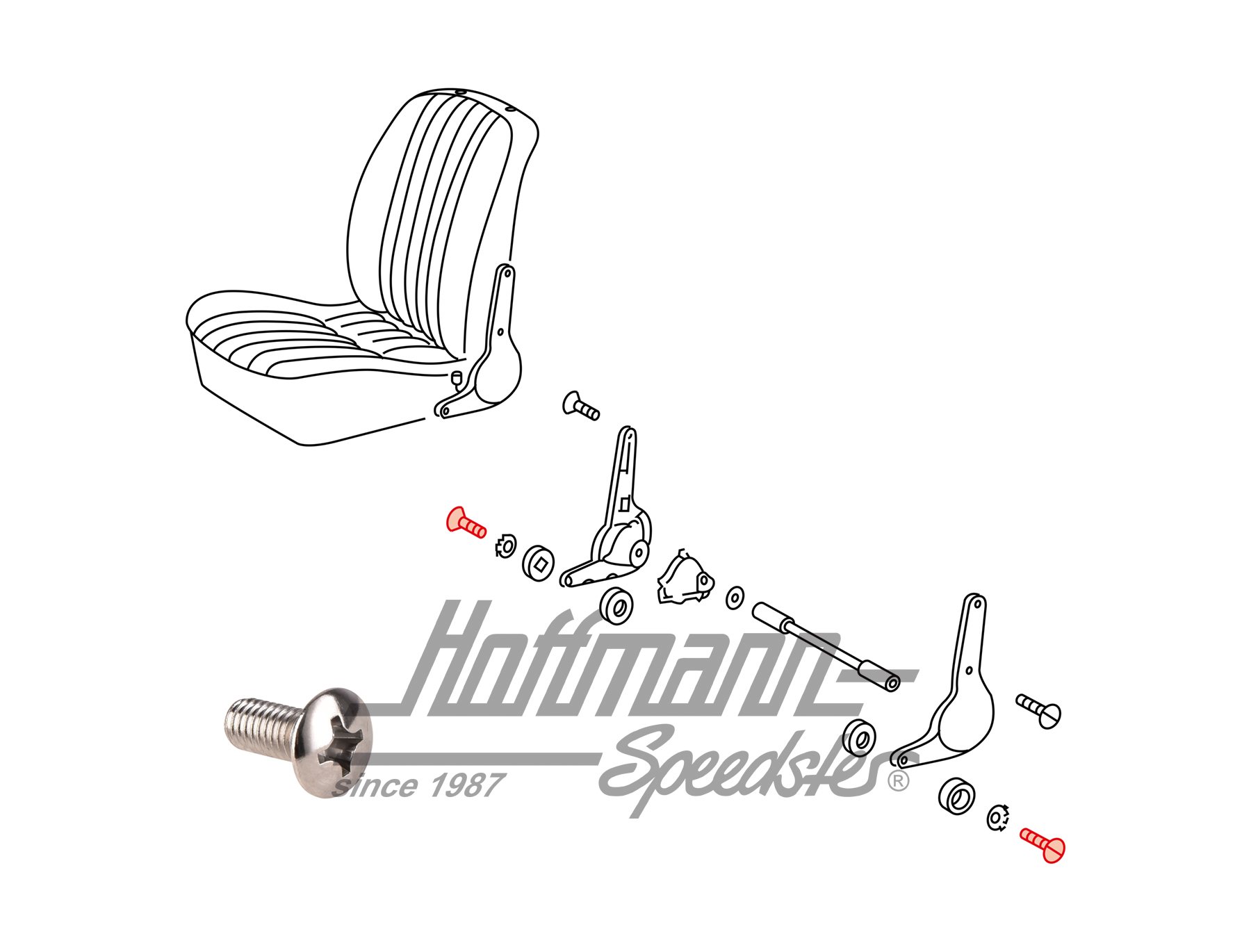 Vite, copertura sedile
, 911/912, 65-73 | 900 148 024 02 | 580-0718-83