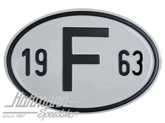 Targa sigla internazionale "F" (Francia), "1963", alluminio |  | 020-2399-63
