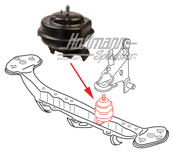 Cuscinetto in gomma, supporto motore, anteriore, 8.87-7.92                                          