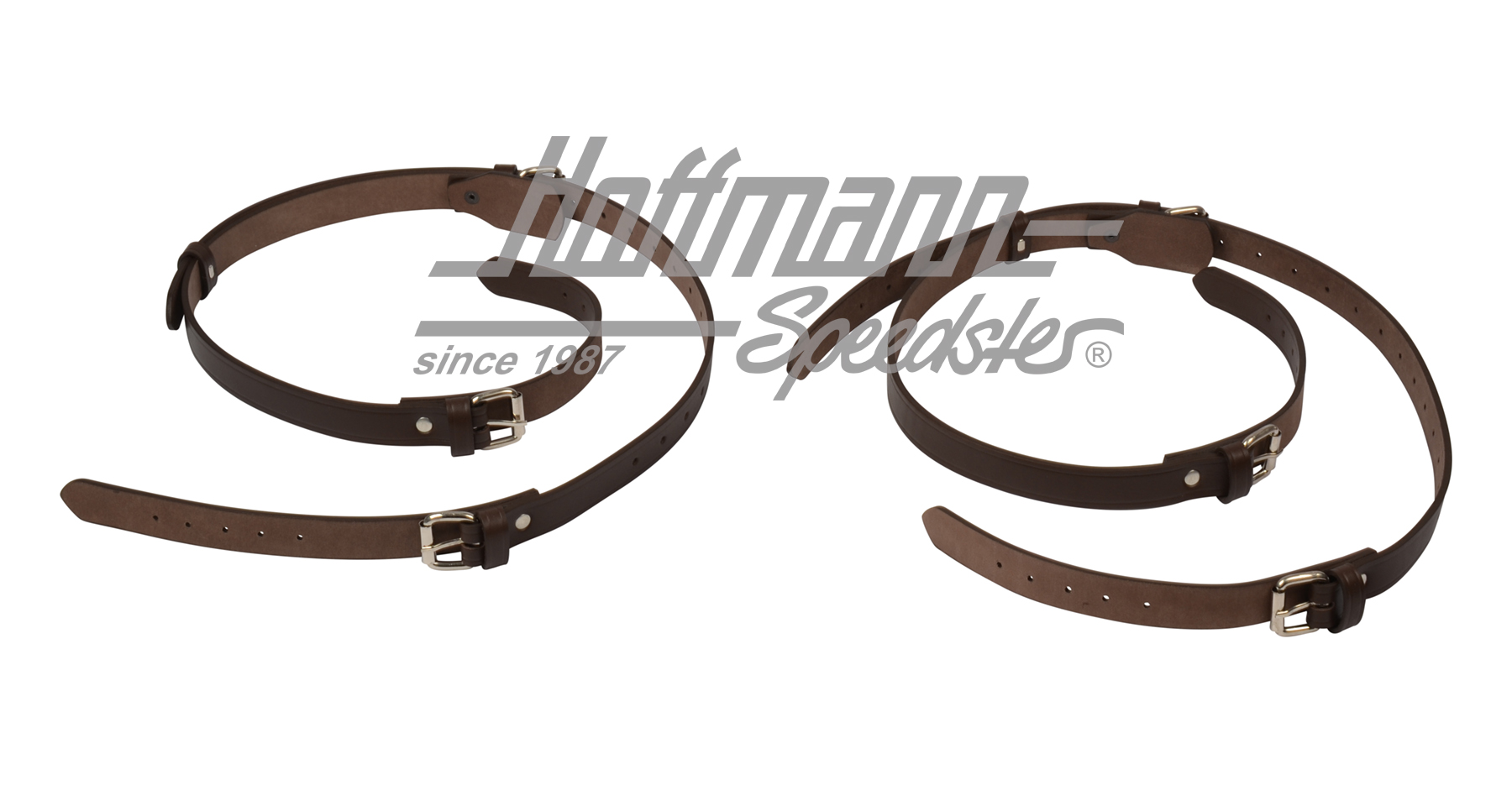 Set di cinghie in pelle, portapacchi, marrone                                                       
