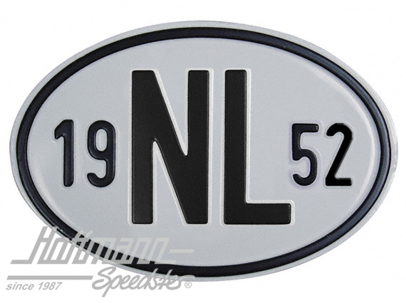 Targa sigla internazionale "NL" (Paesi Bassi), "1952", alluminio |  | 020-2391-52