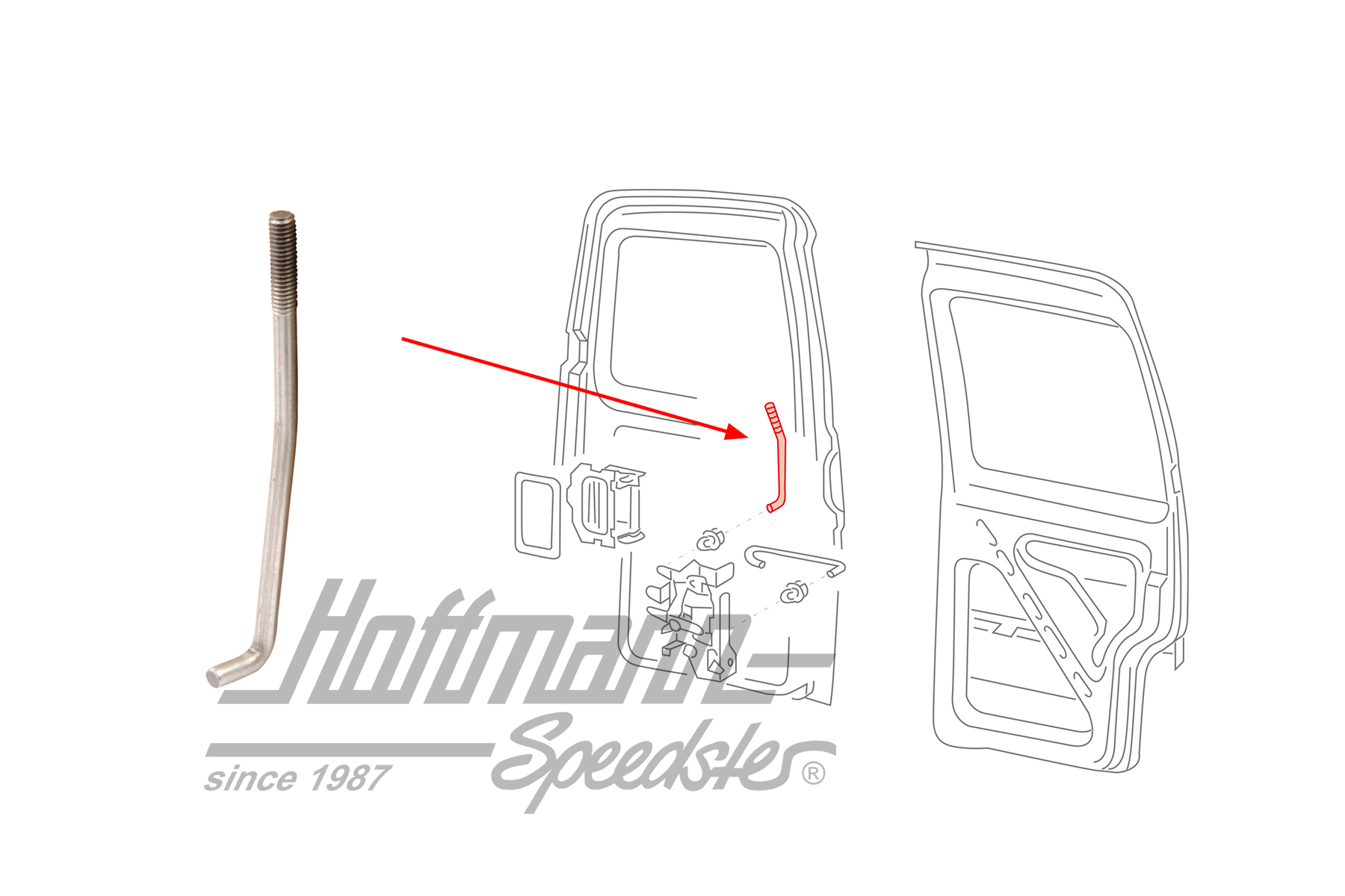 Tirante, pulsante bloccaggio della portiera, porta a battenti | 701 827 521 | 408-1046-34