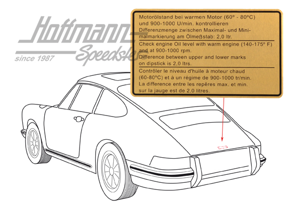 Adesivo "Ölstand" (livello dell'olio), 911, 73                                                      