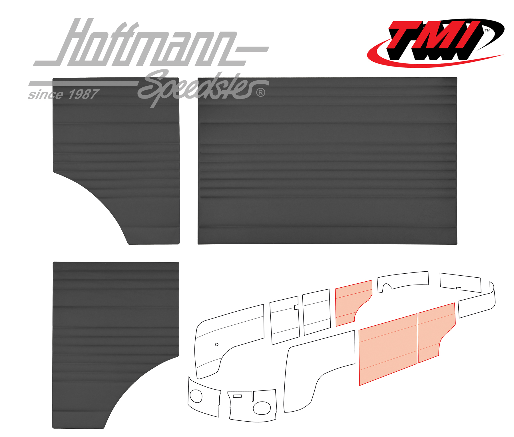 Panneli laterali, centro, 62-67, nero | 10-2143-11 | 098-0578-01