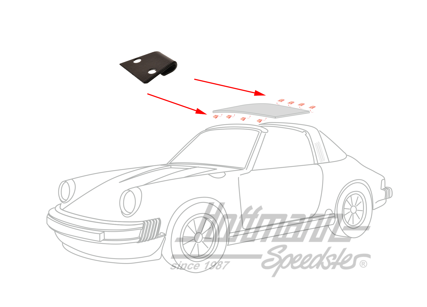 Chiavisteelo, tetto Targa, 911/964                                                                  