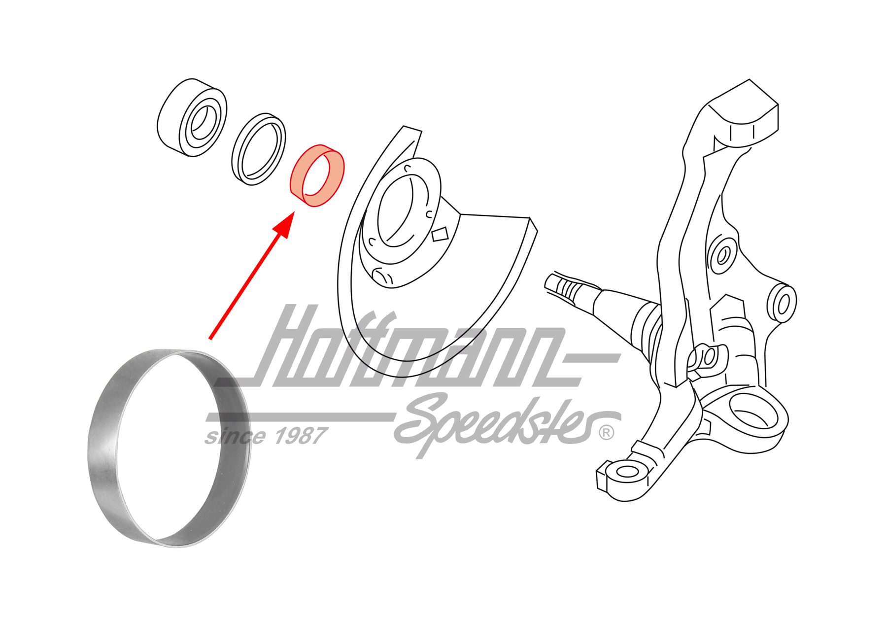 Anello distanziale, fusello ad asse, Furgone T3, anterior | 251 407 631 | 325-1708