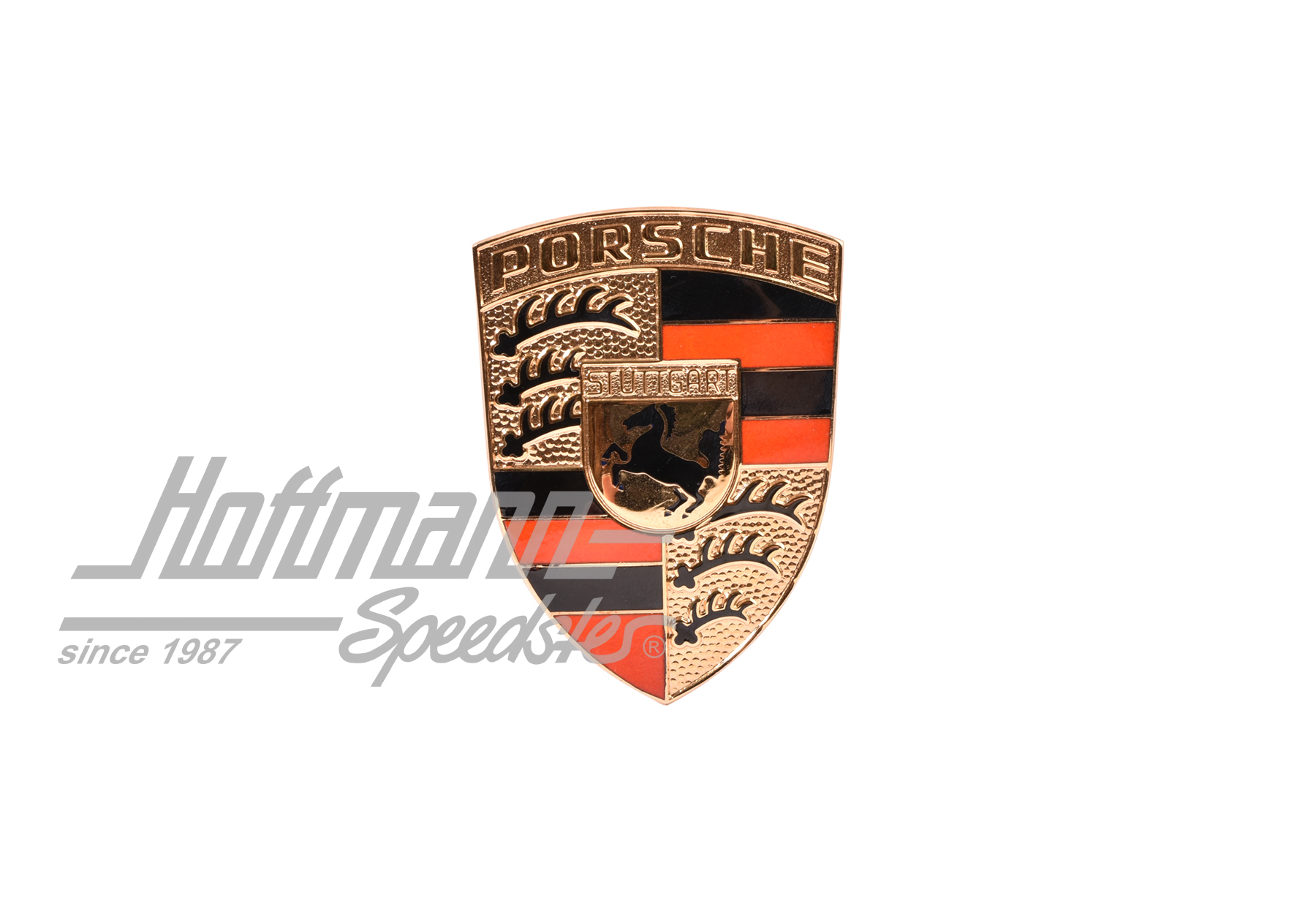 Logo cofano anteriore, 911, 66-73, arancio, NOS | 91151020 orange | 580-0900-02