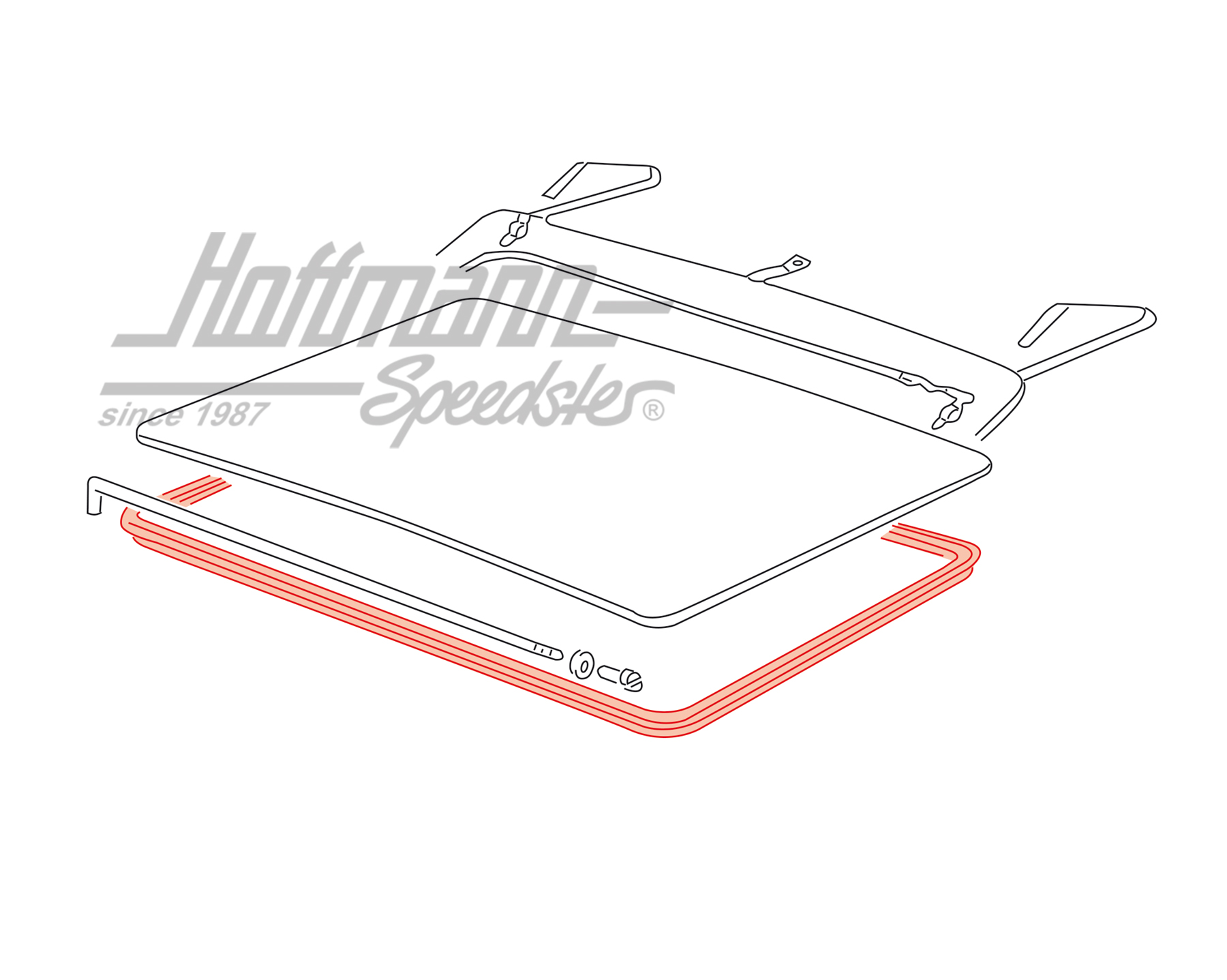 Guarnizione, tetto scorrevole, 924/944, 76-85                                                       