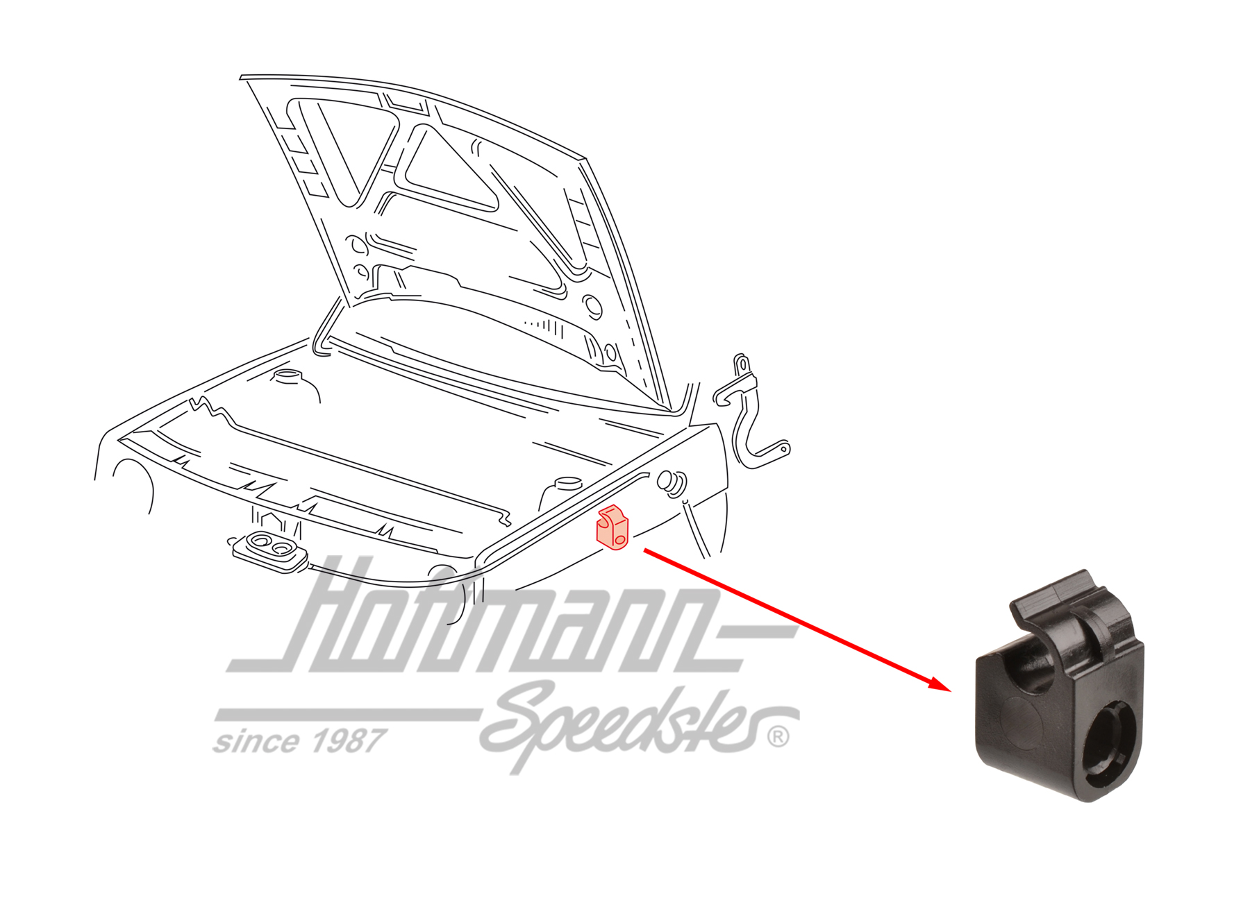 Clip, trazione cofano, Golf 2 | 191 823 567 | 208-1092-10