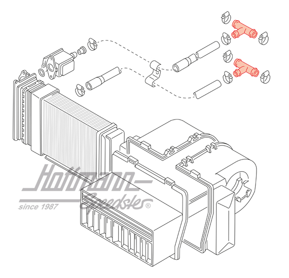 Raccordo a T, riscaldamento supplementare, Furgone T3, 81-85                                        