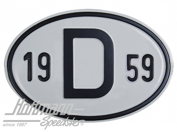 Targa sigla internazionale "D" (Germania), "1959", alluminio |  | 020-2396-59