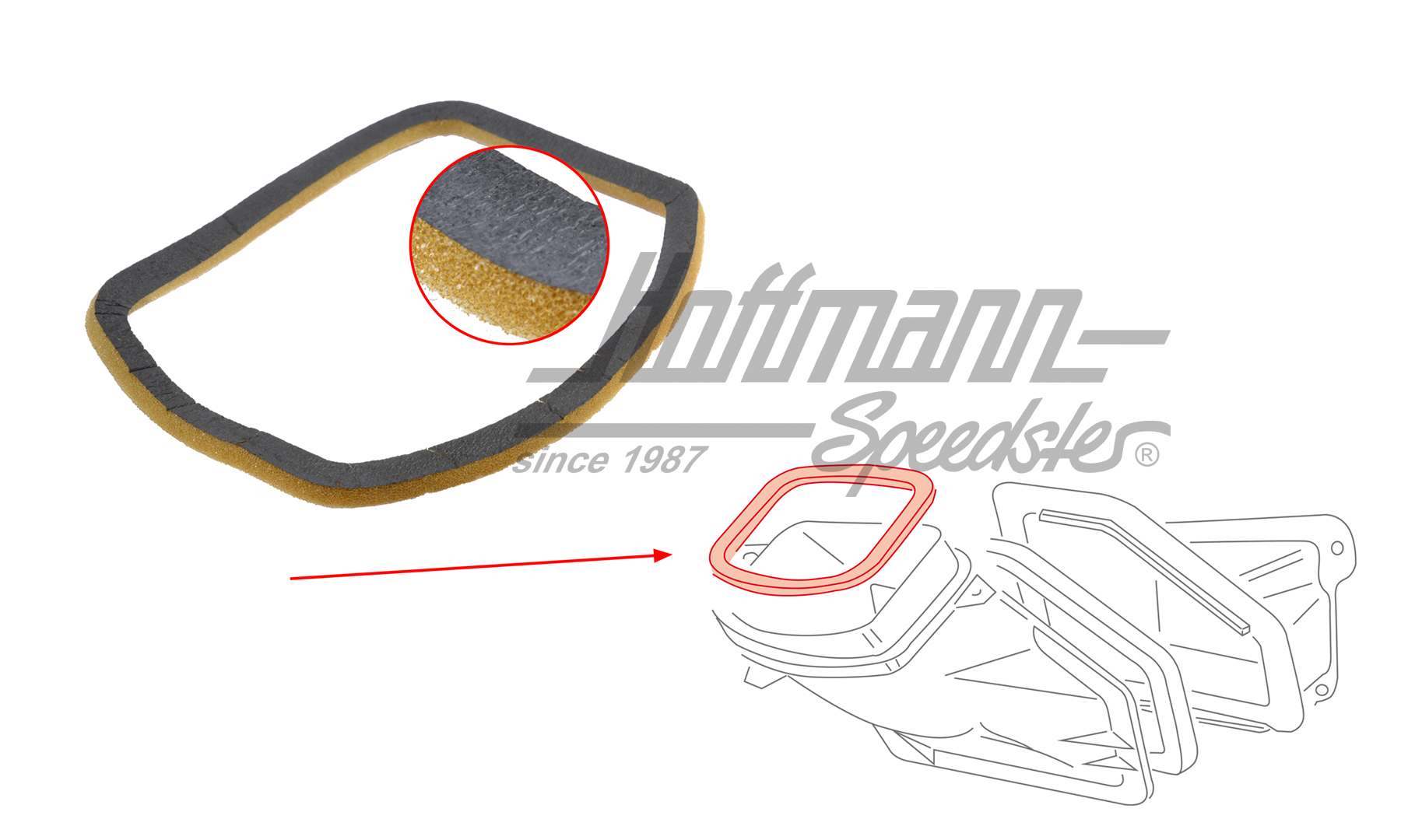 Guarnizione, condotto d'aria/riscaldamento, 9.90-12.95 | 701 819 141 | 408-5400-04