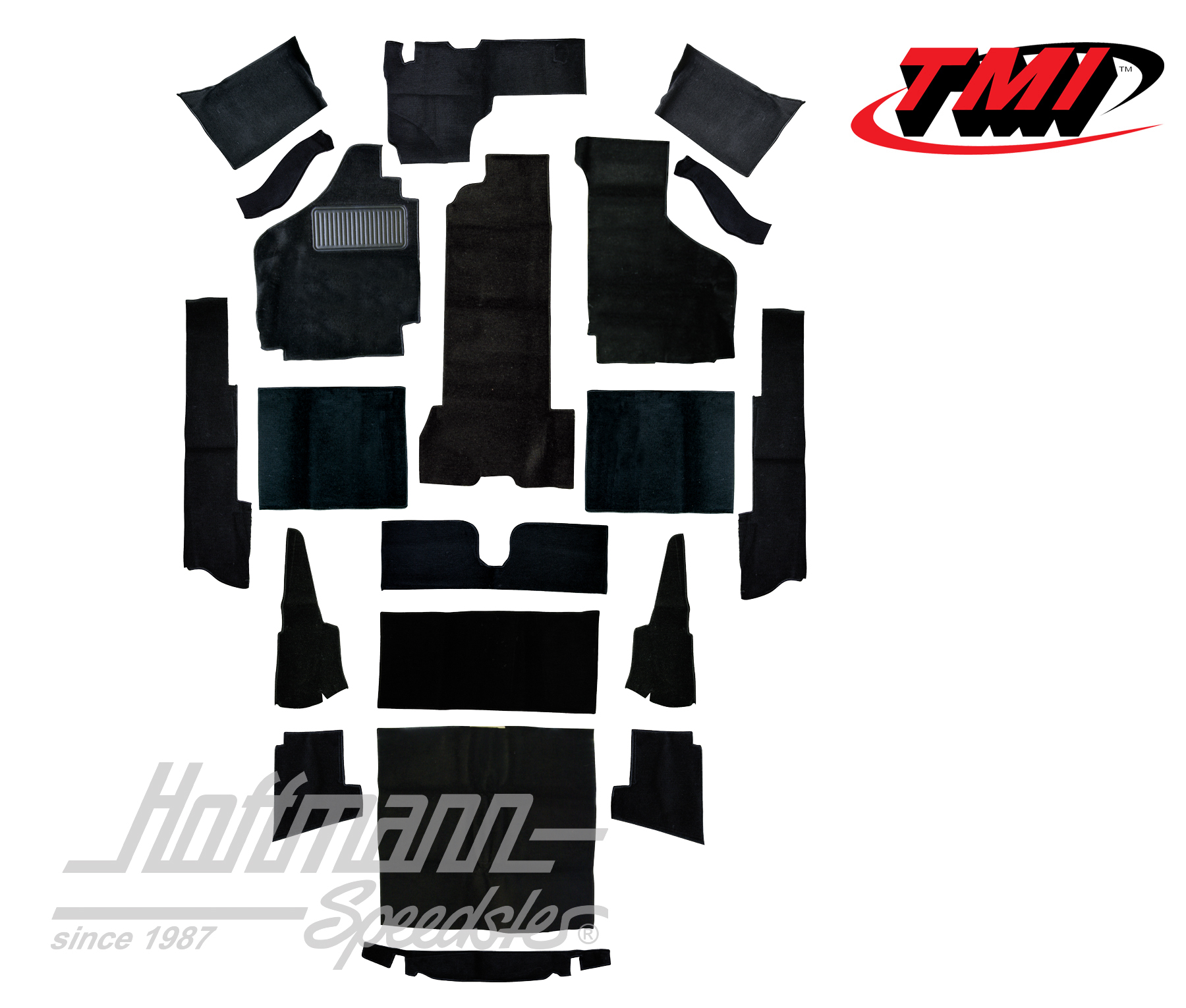 Set tappeti, Karmann Ghia Cabriolet, nero, 8.68- | 34-F1626-801 | 066-0049-50